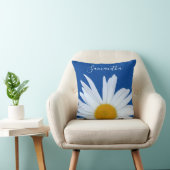 デイジー海ブルーホワイトスクリプト クッション (椅子)
