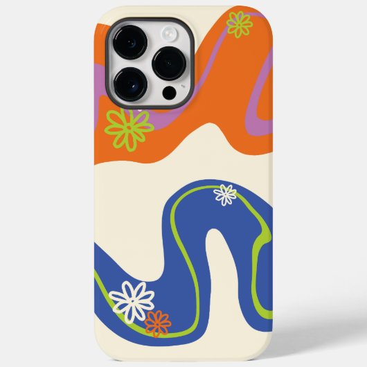 デイジー溝青、オレンジ、紫、緑、クリーム Case-Mate iPhoneケース (裏面)