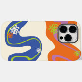 デイジー溝青、オレンジ、紫、緑、クリーム Case-Mate iPhoneケース (裏面 (横))