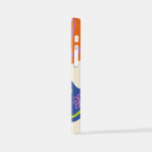 デイジー溝青、オレンジ、紫、緑、クリーム iPhoneケース (左側面)