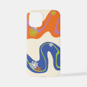 デイジー溝青、オレンジ、紫、緑、クリーム iPhoneケース (裏面)