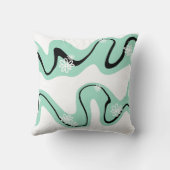 デイジー溝（ミントグリーン、白黒） クッション (裏面)