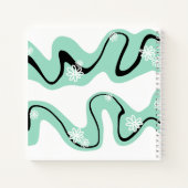 デイジー溝（ミントグリーン、白黒） ノートブック (裏面)
