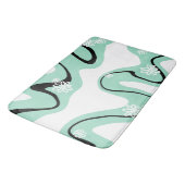 デイジー溝（ミントグリーン、白黒） バスマット (アングル)