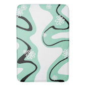 デイジー溝（ミントグリーン、白黒） バスマット (正面縦)