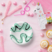 デイジー溝（ミントグリーン、白黒） ペーパーボウル (パーティー)