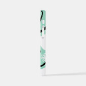 デイジー溝（ミントグリーン、白黒） iPhoneケース (左側面)