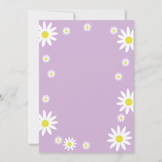 デイジー男女兼用1st誕生日パーティーボホホワイト 招待状 (裏面)