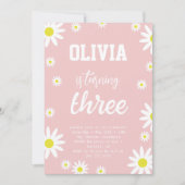デイジー男女兼用3rd誕生日パーティーボホホワイト 招待状 (正面)