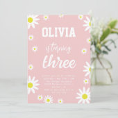 デイジー男女兼用3rd誕生日パーティーボホホワイト 招待状 (スタンド正面)