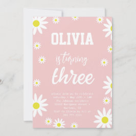 デイジー男女兼用3rd誕生日パーティーボホホワイト 招待状