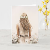 デイジー界の若い女性 カード (黄色い花)