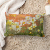 デイジー白い黄色の花装飾用クッションLumbar ランバークッション (ブランケット)