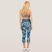 デイジー白ハッピーフローラルパターンカプリレギンス カプリレギンス (裏面)