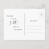 デイジー白黒は私の花嫁になる インビテーションポストカード (裏面)