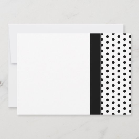 デイジー白黒水玉模様スウィート16招待状 招待状 (裏面)