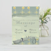 デイジー石板結婚式招待状 招待状 (スタンド正面)