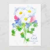 デイジー神があなたを見守るかもしれない宗教的なクリスチャン ポストカード (正面)