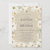 デイジー神聖バプテスマ&第1の誕生日フローラガール 招待状 (正面)