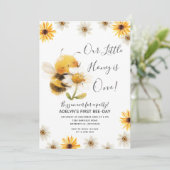 デイジー私たちの小さなハニービー1st誕生日ひまわり 招待状 (スタンド正面)