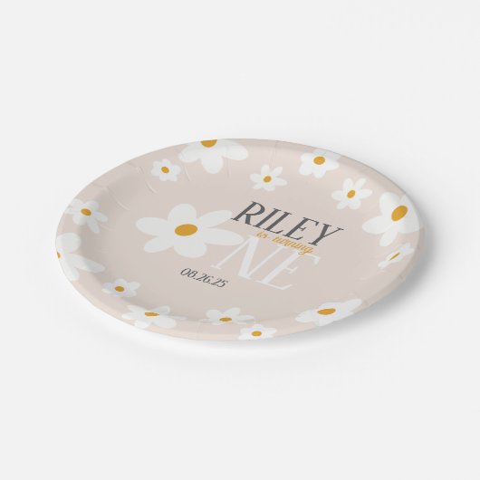 デイジー第1の誕生日プレート ペーパープレート (アングル)