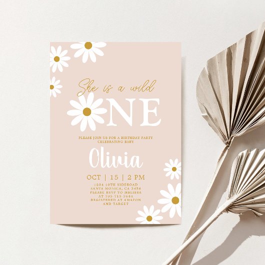 デイジー第1の誕生日招待状 招待状