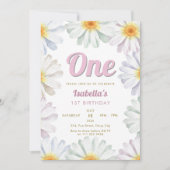 デイジー第1回第2回第3回第4回第5回花誕生日 招待状 (正面)
