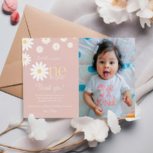 デイジー第1誕生日サンキューカードレトロデイジー