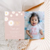 デイジー第1誕生日サンキューカードレトロデイジー 招待状