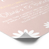 デイジー第1誕生日タイムカプセルサイン、レトロデイジー ポスター (角)