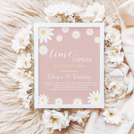 デイジー第1誕生日タイムカプセルサイン、レトロデイジー ポスター