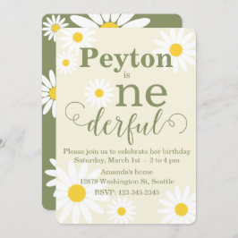 デイジー第1誕生日招待状 招待状