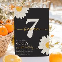 デイジー第7誕生日招待状