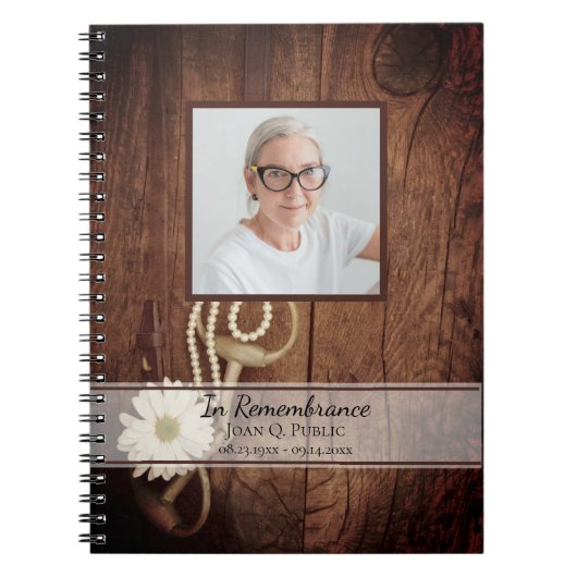 デイジー素朴ウズビット葬儀記念ゲストブック ノートブック (正面)