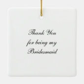 デイジー素朴ウッドランドの結婚花嫁のメイドありがとう セラミックオーナメント (裏面)