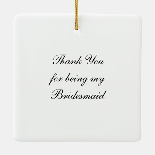 デイジー素朴ウッドランドの結婚花嫁のメイドありがとう セラミックオーナメント (裏面)