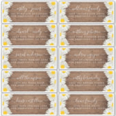 デイジー素朴ウッド結婚ズゲスト住所 シール (正面)