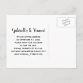 デイジー素朴カウボーイブーツウェディング日付を保存 案内ポストカード (裏面)