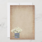 デイジー素朴ダブルハートバーラップ結婚式の招待 招待状 (裏面)