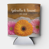 デイジー素朴トリオカントリーバーン結婚式の引き出物 缶クーラー (正面)