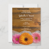 デイジー素朴トリオカントリーバ結婚ンズ マグネット招待状 (正面)