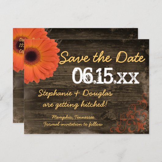 デイジー素朴バーンウッド日付ポストカードを保存 案内ポストカード (正面/裏面)