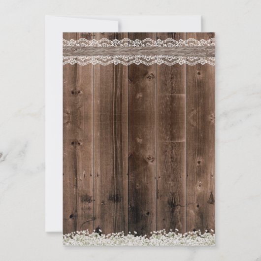 デイジー素朴フラワーレース&トウィーンカントリーウェディング 招待状 (裏面)