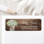 デイジー素朴フローラメイスンジャカントリーウェディング ラベル (インサイチュ)