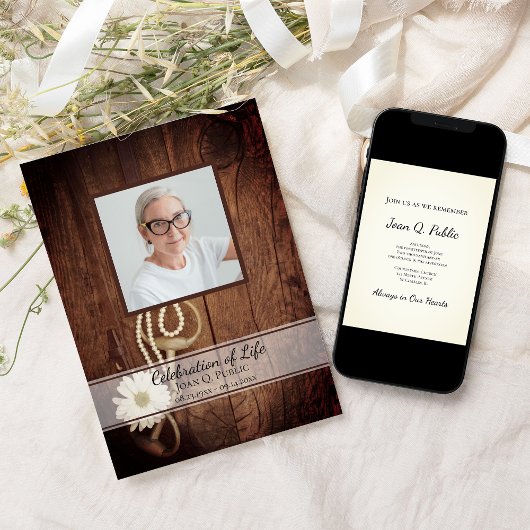 デイジー素朴ホースビットウェスタンお祝いの生活 招待状