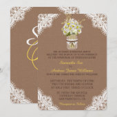 デイジー素朴メイソンジャーレース結婚式招待状 招待状 (正面/裏面)