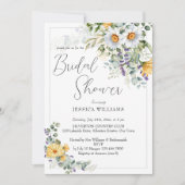 デイジー素朴国の花ブライダルシャワー 招待状 (正面)
