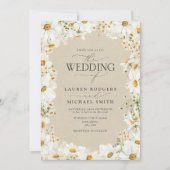 デイジー素朴水彩花エレガントな結婚式 招待状 (正面)