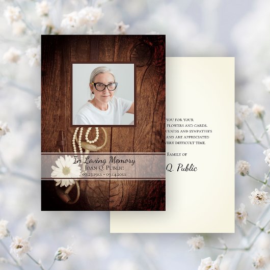 デイジー素朴馬ビット葬祭記念悔やみや弔慰 サンキューカード