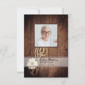 デイジー素朴馬ビット葬祭記念悔やみや弔慰 サンキューカード (正面)